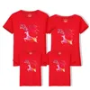 Family Matching Outfits Mother And Daughter Mommy Me Clothes Christmas Deer Cotton T-Shirt Cute Tops 210417