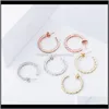 Оптовая проста Simple Circle 925 Серьги стерлингов для девочек подарки Sier Jewelry Rose Gold ear Stud gp76y j0bnw