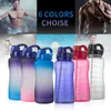 2000ML Plastic Sports Outdoor Water Bottle With Time Scale WaterBottle Cup Plastics Drinking Bottles Colorful WLL874