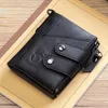 TopFight Brand Bullcaptain Blocking Protection Anti-Theft Scan Male Leather Biflod Short Wallet Large Men Wallets1235R