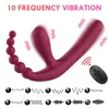 NXY Dildos 3in 1 Strap on Realistic Dildo Vibrator for Women Anal Beads Plug Vagina Adult Sex Toys Couples Lesbian Gays Game Bdsm 0105