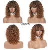 Brasiliansk jerry curl korta mänskliga hår peruker remy pixie klippt peruk blackblonde afro lockigt för kvinnor lace6915129