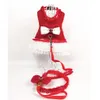 Bowknot Pet Dresses Leashes Suit Sexig Lace Husdjur Västar Hundkläder Sommar Andningsbara Teddy Dogs Kläder