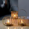 Candle Houders Party Smeedijzeren Kandelaar Nordic Golden Hollow Cup Theelicht Lantaarn Pumpkin Lamp Candlesticks Decor