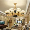 Французская роскошная хрустальная люстра для гостиной, спальни, простая лампа для столовой, керамические люстры, прозрачное стекло, современные светодиодные лампы