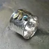 Кластерные кольца Uilz Design Dragonfly Cuff Ring Cring Natural Moonstone Clear Quartz Blue Crystal для женщин Свадебные украшения CRL229326J