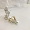 Bröllopsringar Minar Minimalistiska överdimensionerade imitation Pearl Charm för kvinnor Guldfärg Metallisk oregelbunden geometrisk justerbar öppen 1932511