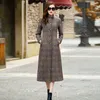 Frauen Wolle Mischungen Woolen Mantel Frauen Hohe Qualität Klassische Lange Mäntel 2021 Weibliche Graben Herbst Winter Oberbekleidung Plaid