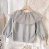 Girls Jackets Autumn Fall Cardigan Baby Cute Sweet Clothing Kids Children Top Lace Lapel Jacket For 211204