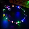 Flashing LED Strings Glow Kwiat Korona Opaski Light Party Rave Floral Włosy Garland Luminous Wieniec Kwiaty Prezenty ZWL382