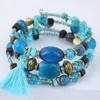 Bossimi Shell Crystal Accessoires Mix en match Multi-Layer kralen Temperamentele elastische elastische armband Staaldraad Stone Bangle