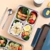 Yemek Takımları Taşınabilir Çocuk Öğle Yemeği Kutusu Paslanmaz Çelik Yalıtımlı Okul Mikrodalga Bento