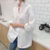 Spring Autumn Cotton White Blouse Women Vintage Long Sleeve Ladies Tops Casual Solid Loose Shirts Blouses Blusas 11456 210512