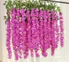 Bruiloft bloemen 110 cm Dichte Wisteria Bloem kunstmatige zijden wijnstok elegante wijnstok rattan tuin feestjes decoratie