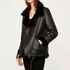 Aigo Winter Coat Thickness Faux Leather Fur Sheepskin Female Fur Leather Jacket Outwear Casaco Feminino 211130