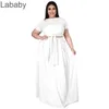 Women Tracksuits Two Pieces Set Designer Outfits Large Ladies Solid Color Short Sleeve Cross Bandage Swing Skirt 7 Colours