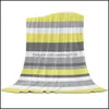 Blankets Textiles Home & Gardenblankets Yellow Gray White Stripes Coral Fleece Blanket Soft Warm Outdoor Travel Throw Adult Kids Winter Tv D