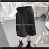 Odzież odzież Drop Dostawa 2021 Lato Koreański garnitur Moda Solid Color Business Sukienka Spodenki Mężczyźni Streetwear Hip-Hop Wide-Leg Pięć punktów P