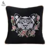 Luxurious designer animal Cushion Decorative Pillow case exquisite embroidery velvet material cover Cat head and snake pattern etc.