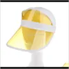 Visors Hats Caps Hoeden, Sjaals Handschoenen Mode Aeserijen Drop Levering 2021 Fasion Zomer PVC Sun Visor Party Casual Hat Clear Plastic Adult