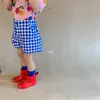 Summer Boys Girls Plaid Casual Shorts Korean style Cotton Loose All-match Thin Kids Clothing 210723