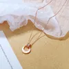 Crystal Rose Gold Circle of Life Necklace, Shell Halsband, Bästa vängåva