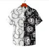 Hip Hop Shirt Streetwear Men Hawaiian Shirt Fire Skull Chain Harajuku Beach Shirt HipHop Shirts Summer Tops Short Sleeve 210701