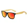 Lunettes de soleil polarisées en bambou Cateye Designer Lunettes de soleil en bois 52 Lunettes en bois classiques Cadre transparent Argent Noir pour hommes femmes