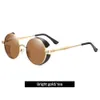 Wholale New Arrival Steampunk Round Shape Sunglass Polarized Engraved Metal Frame Unisex Sun Glass3872875