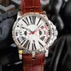Excalibur 45 mm RDDBEX0258 RDDBEX0257 Matches blanches Diading Rome Marqueurs Automatic Homme Regarder Rose Gold Brown Le cuir brun Hwrd 2032279