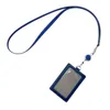 Korthållare Vertikal PU -arbetstäckning för Weomen Girls Personal Anställda Chest ID Tag Office Badge Holder Bus med lanyard2516