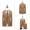 Mäns kostymer Blazers Märke Men Business Casual Suit Spring and Autumn Wedding Man Dress Jacket Vest Trousers Tre-Piece