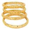 Bangle 4pcs/lot 24K Dubai Bangles For Women Ethiopian Africa Fashion Gold Color Saudi Arabia Bride Wedding Bracelet Jewelry Gifts