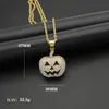 Luxury Halloween Stainless Steel Skeleton Pumpkin Pendant Necklaces for Holiday Gift