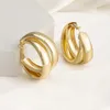 Hoop Huggie -Persönlichkeit 45 mm Big Gold Hoops Ohrringe Minimalist Dicker runder Kreis für Frauen Golden trendy Party Geschenk HipHop RO2312726