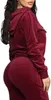 Dames 2-delige fluwelen trainingspak set lange mouw zip up hoodie jogger broek sets warme velours sweatsuit outfit