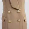 カジュアルドレス2022ファッションビジネスウェアダブル胸肉グリーンフルーツライオンボタン太いショルダードレススーツスカートO176