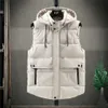 Heren Winter Vest Plus Size 5XL Hat Afneembare vest Camouflage Mouwloze jassen Warme Parkas Losvacht voor Heren Unisex 210923