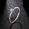 18K Rose Gold Ring for Women 0.2ct Test Past D Diamond Solitaire Wedding Band Engagement Bridal 211217