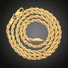 Hiphop gouden kettingen kettingen voor mannen sieraden breedte 4 mm 16-30inch 18K vergulde roestvrijstalen verklaring swag twisted ketting