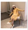 Turtleneck sweater skirt women spring and autumn fashion Korean loose knitted door casual cotton 210427