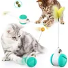 Cat Toy Interactive Teasing Ball Rod Rolig Chaser Swings Forth Back Tumbler Balanced Wheel Jakt Pet Leksaker För Inomhus Kattunge