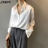 Shirt spring fashion casual Korean loose long-sleeved lapel shirt female JXMYY 210412