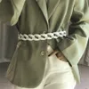 Cinture in vita con catena di pancia con fibbia in acrilico spesso moda iperbole per accessori per abiti da cintura con cintura in jeans punk da donna