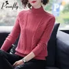 Peonfly Jesień Zima Kobiety Dzianiny Turtleneck Sweter Casual Soft Jumper Moda Slim Femme Elastyczne Pulowers Damskie 211011