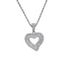 Hip Hop Heart CZ Zircon Stone Bling Iced Out Heart Pendants Halsband för män Rapper Smycken