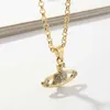 Naszyjniki wisiorek planeta naszyjnik złota dla kobiet błyszczące akcesoria imprezowe łańcuch Choker Exbleggent Gift Whole301z