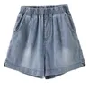 Short Jeans Spodenki Summer Plus Size Denim Women Fashion Loose Casual Pants Elastic High Waist Shorts 9741 210415