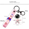 Cute Couple Male Soft Rubber Small Astronaut Pendant Key Ring Cartoon Keychain