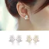 Modian 925 argent Sterling floraison fleur de frangipanier blanc perle boucle d'oreille pour les femmes mode oreille broche bijoux fins